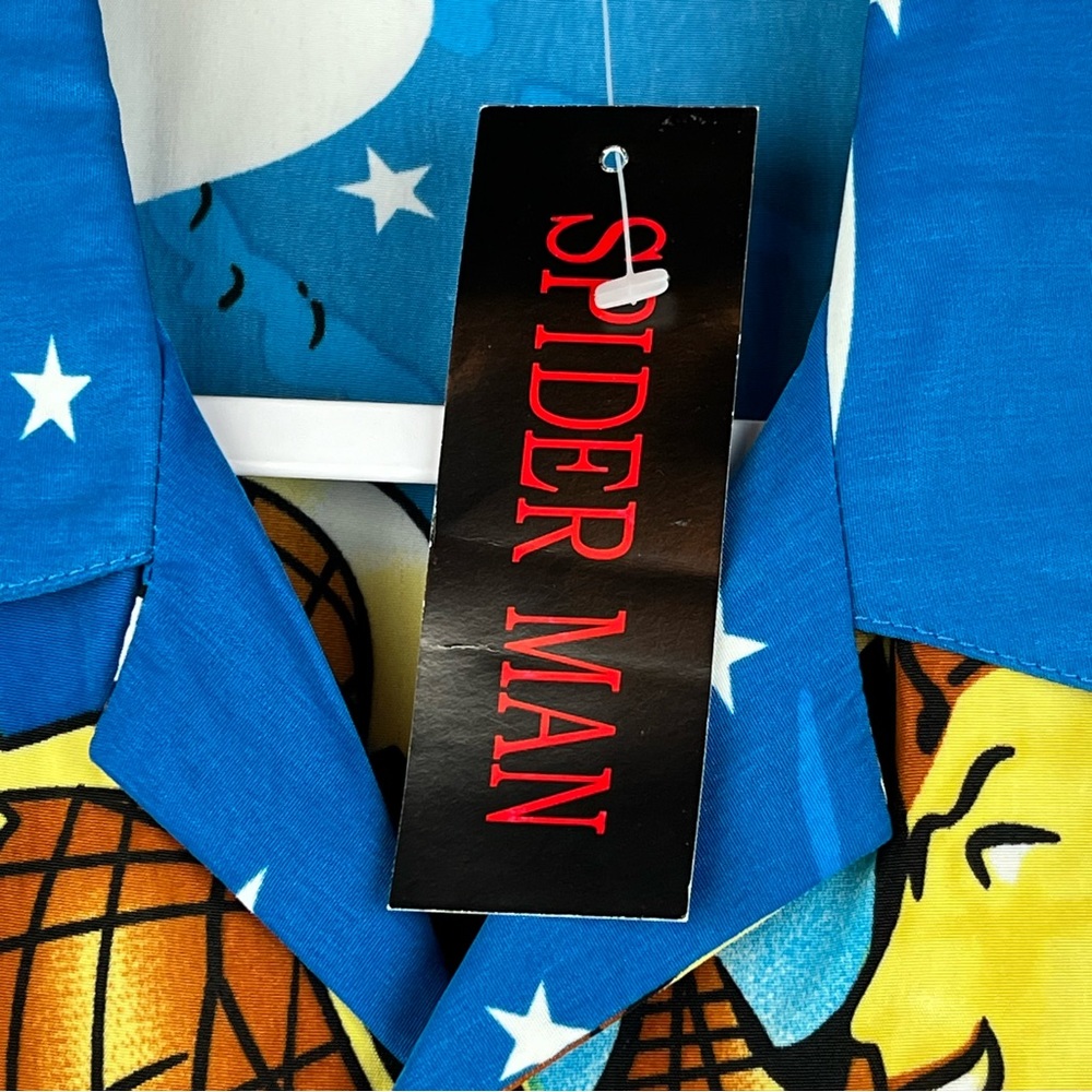 Spider-Man Short Sleeve Shirt Size‎ Large Blue Black - Picture 5 of 15